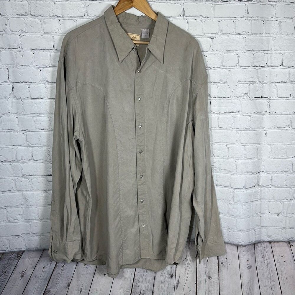 Scully Mens Tencel Shirt Star Buttons Size XL PW-011 Super Soft‎ Western Country